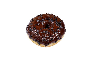 Tasty chocolate donut isolated on white background