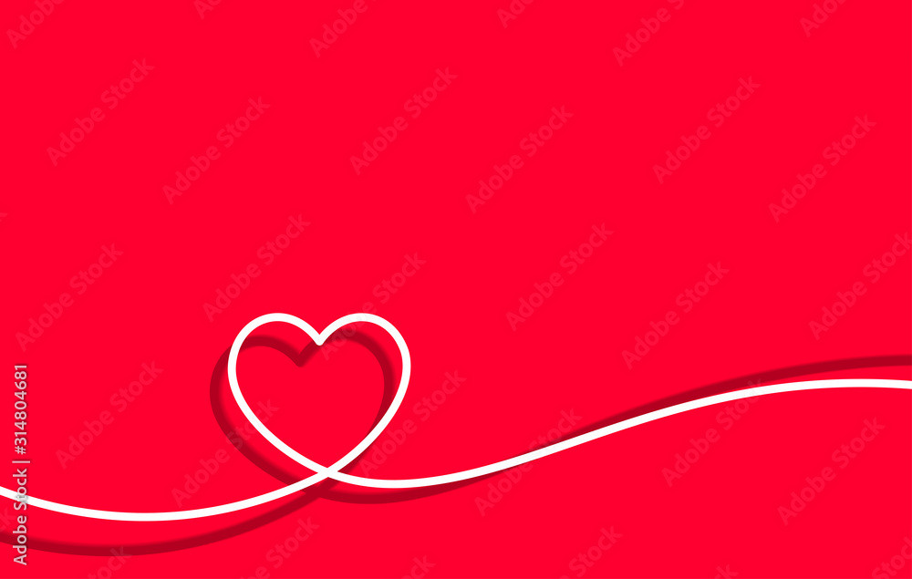 Canvas Prints valentines card with line art drawing of simple heart sign.
