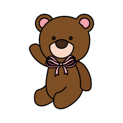 cute teddy bear isolated icon vector illustration design