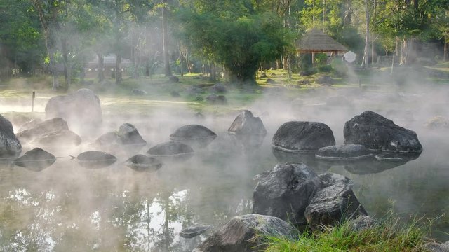 Hot spring in Chae Son National Park, Northern Thailand