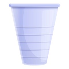 Small plastic cup icon. Cartoon of small plastic cup vector icon for web design isolated on white background