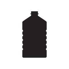 Silhouette bottle of water icon in flat style isolated on white background.