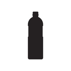 Silhouette bottle of water icon in flat style isolated on white background.
