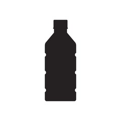 Silhouette bottle of water icon in flat style isolated on white background.