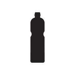 Silhouette bottle of water icon in flat style isolated on white background.