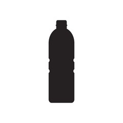 Silhouette bottle of water icon in flat style isolated on white background.