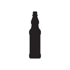 Silhouette bottle of water icon in flat style isolated on white background.
