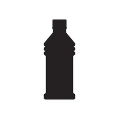 Silhouette bottle of water icon in flat style isolated on white background.