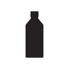 Silhouette bottle of water icon in flat style isolated on white background.