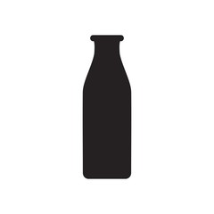 Silhouette bottle of water icon in flat style isolated on white background.