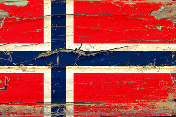3D Flag of Norway on wood