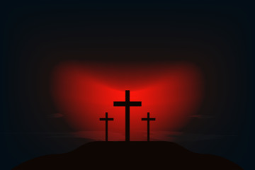 Christian Cross in Easter And is a symbol in remembrance of Jesus Christ.