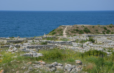 The ruins of the ancient city of Chersonesos. Sevastopol, Crimea