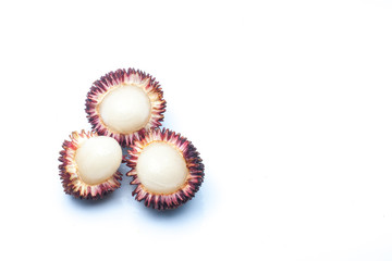 Pulasan or wild rambutan on isolated background