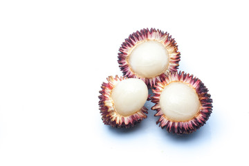 Pulasan or wild rambutan on isolated background