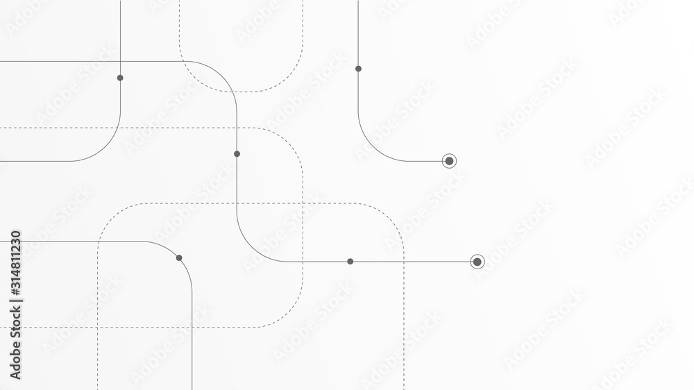 Poster Abstract geometric Circuit connect lines and dots.Simple technology graphic background.Illustration Vector design Network technology and Connection concept.