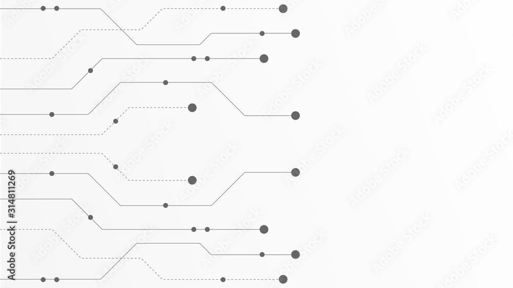 Poster Abstract geometric Circuit connect lines and dots.Simple technology graphic background.Illustration Vector design Network technology and Connection concept.