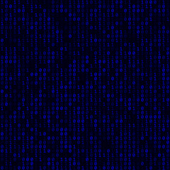 Abstract Matrix background. Blue filled binary background. Medium sized seamless pattern. Cool vector illustration.