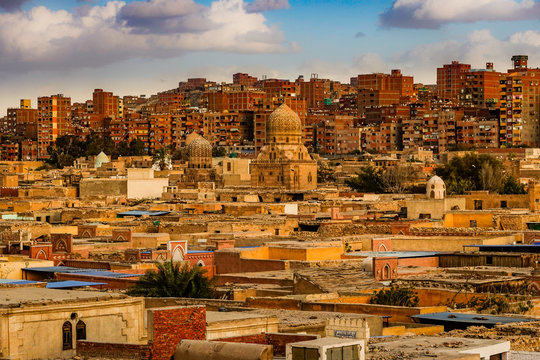 Cairo, Egypt, The neighborhood of Mansheya Nasir in the setting sun. © Alexander