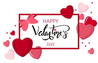 Collection of valentine’s day background set with heart,balloon,ribbon.Editable vector illustration for website, invitation,postcard and sticker.Wording include happy valentine's day