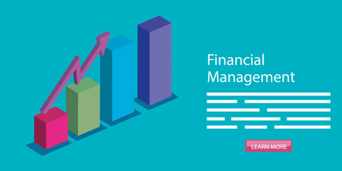 financial management with bars statistics graphics vector illustration design