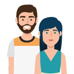 young couple avatar character icon vector illustration design