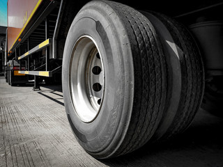truck wheels of semi truck