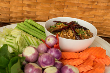 Slatternly chilli. Pepper water. with vegetables