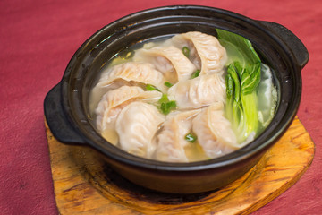 Chinese Food Dumplings in the soup
