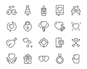 set of heart icons, romance, valentine, relationship, love, heart shape