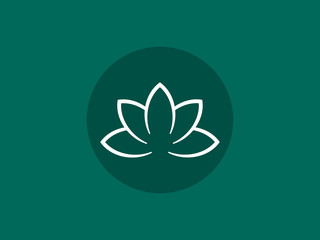 Flower, lotus icon. Vector illustration, flat design.