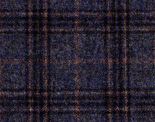 Modern Winter jacket.  Violet-Brown Glenurquhart check is made of woolen fabric. Wool Background Texture. Coat close-up. Expensive men's suit. High resolution