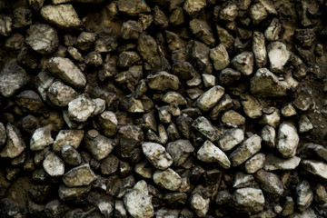 Texture photo of rough concrete plaster with sprinkled gravel