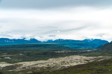 Fototapeta premium Background image of a mountain landscape. Russia, Siberia, Altai
