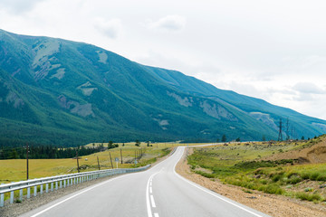 Naklejka premium Background image of a mountain landscape. Russia, Siberia, Altai