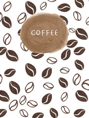 Modern posters with coffee backgrounds. Trendy hipster templates for flyers, banners, invitations, restaurant or cafe menu design. Watercolor illustration.