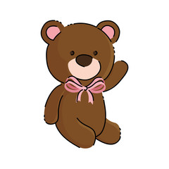 cute teddy bear isolated icon vector illustration design
