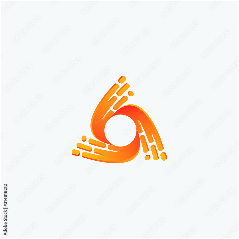 Poster trinity icon with progress element logo design. engineering and drilling icon. construction vector l