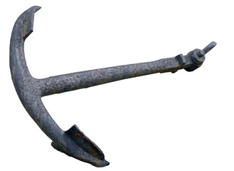 Old Anchor on a white
