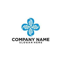 DNA logo design template. medicine logo, genetic icon. Logo design template for clinic.