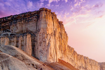 beautiful mountain landscape with colorful sky at sunset