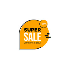 Sale promotion label tag vector design illustration. Discount offer badge promotion template.
