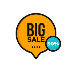 Big sale with discount offer label tag banner template vector design. Social media promotion element design.
