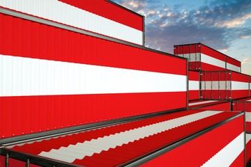 3D illustration Container with flag of Austria