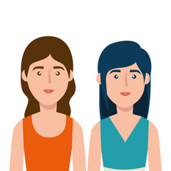 beautiful women avatar character icon vector illustration design