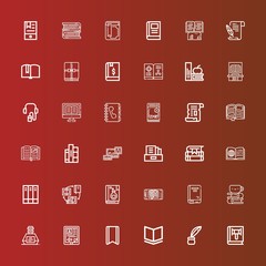 Editable 36 literature icons for web and mobile