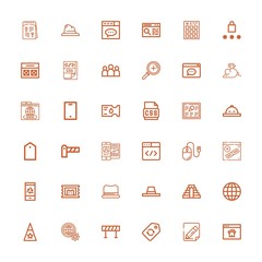 Editable 36 site icons for web and mobile