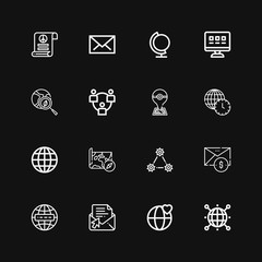 Editable 16 globe icons for web and mobile