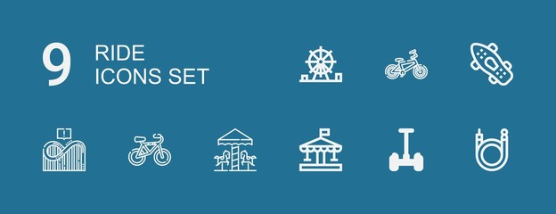 Editable 9 ride icons for web and mobile