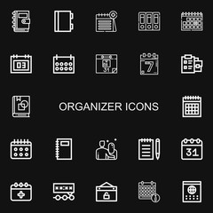 Editable 22 organizer icons for web and mobile